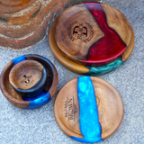 Personalized Walnut Epoxy Wedding Plate: Engraved Decorative Tray with Names & Date