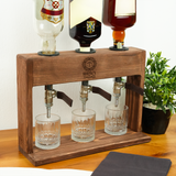 Engraved Whiskey Dispenser for Groomsmen: Personalized Wooden Liquor Stand, Wedding Party Decor