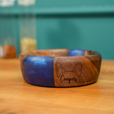 Handmade Resin Wooden Dog or Cat Food Dishes: Personalized Small Pet Feeder