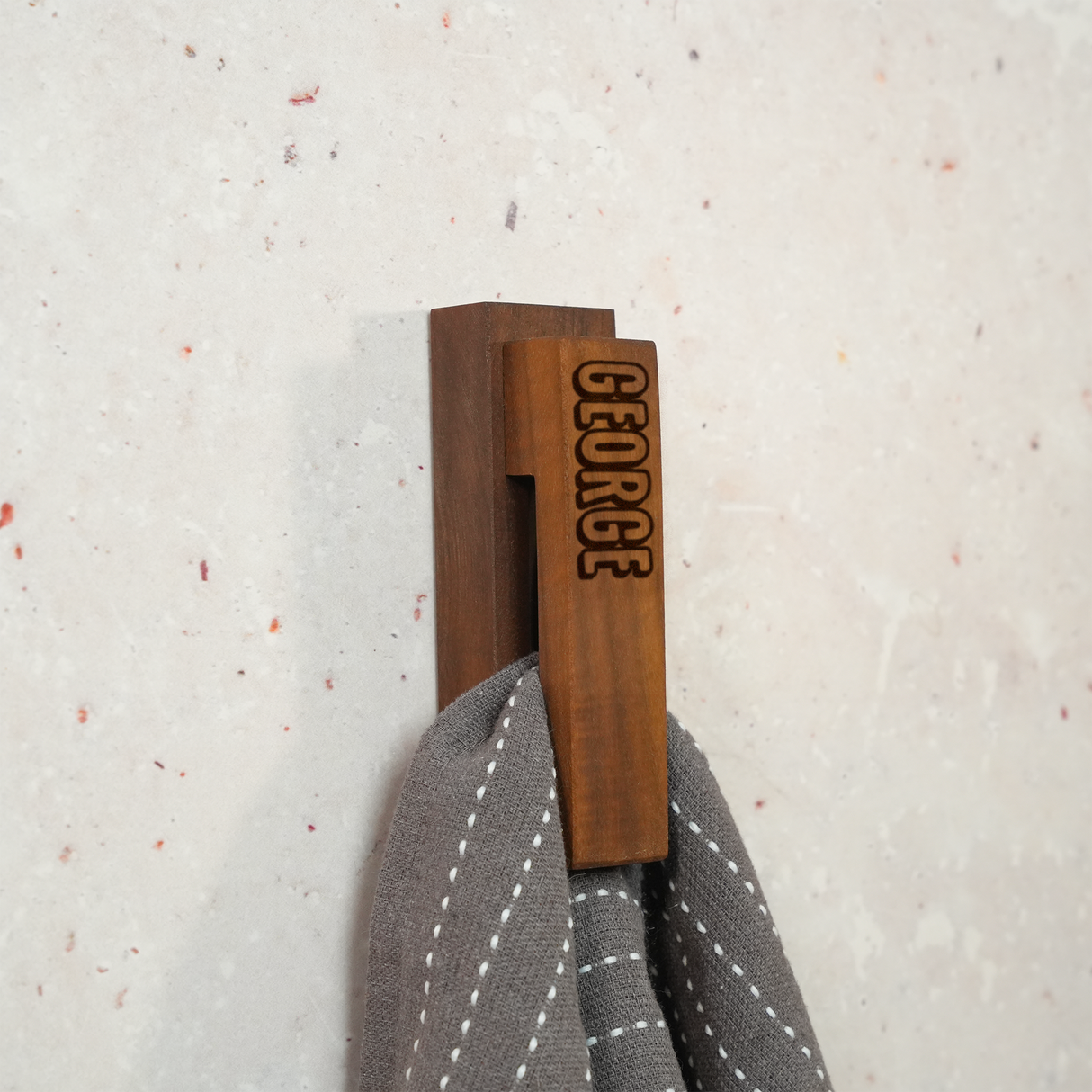 Wooden Wall Hooks for Kids Room: Custom Engraved Baby Name Hanger, Nursery Wall Decor