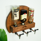 Rustic Wood Wall Bar with Whiskey Decanter: Personalized Drink Station for Home Bar Display