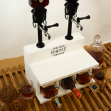 Engraved Wooden Whiskey Dispenser with Glasses: Personalized Liquor Gift