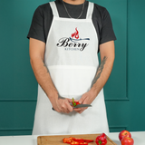 Personalized Japanese Apron for Men: Cotton Cross Back Barbecue Apron with Grill Master Embroidery