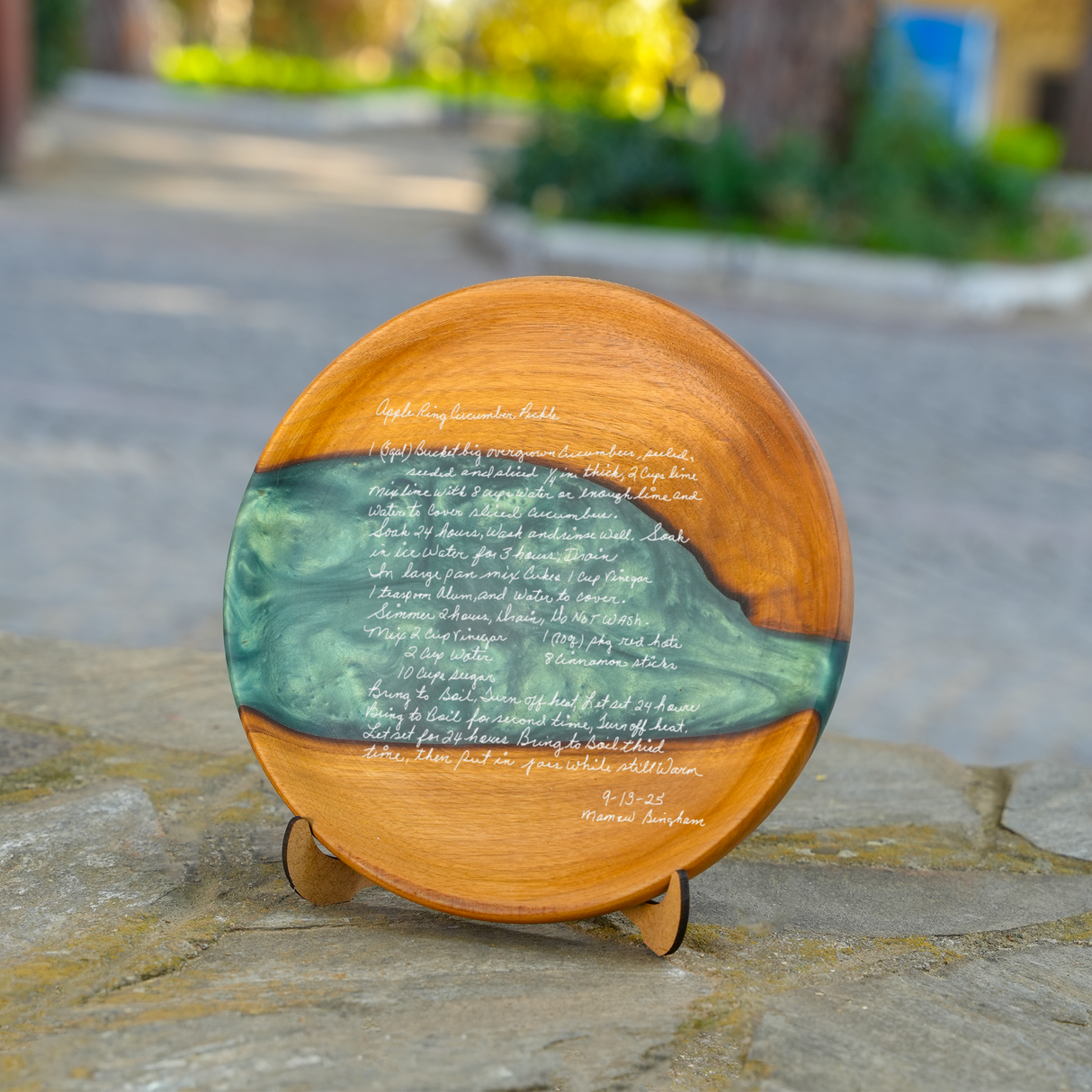 Custom Handwritten Recipe Resin Epoxy Platter: Personalized Family Heirloom Gift