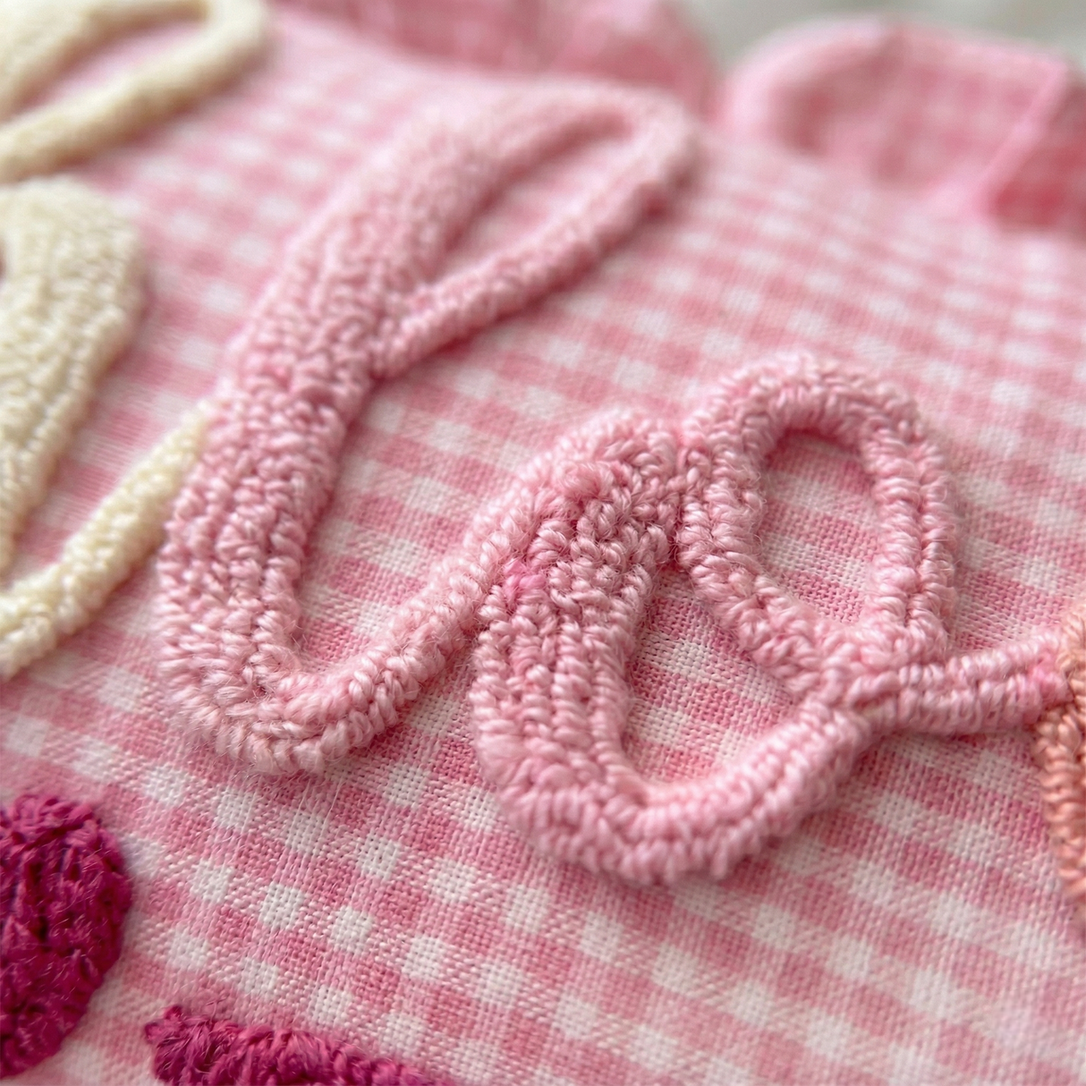 Custom Name Punch Needle Pillow: Embroidered Nursery Decor Baby Gift