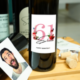 Personalized Birthday Wine Label: Custom Milestone Bottle Sticker Gift for Mom