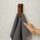 Wooden Wall Mount Hand Towel Holder: Midcentury Modern Bathroom Hooks, Housewarming Gift for Couples