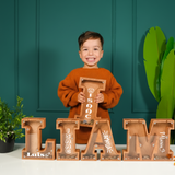 Personalized Wooden Kids Letter Piggy Bank: Custom Name Money Box, Christmas Kids Gift