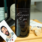 Custom Wine Label with Photo: Romantic Milestone Gift for Couple Anniversary