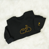 Matching Frog Couple Sweatshirt: Custom Embroidered Crewneck with Initials, Cute Anniversary Gift