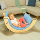 Climbing Arch with Pillow: Montessori Wooden Rocker Set, Toddler First Christmas Gift