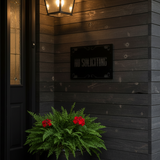 No Soliciting Metal Wall Sign: Custom Modern House Sign Plaque for Outdoor