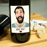 Custom Faceless Portrait Wine Label: Minimalist Illustration for Anniversary or Valentine's Day