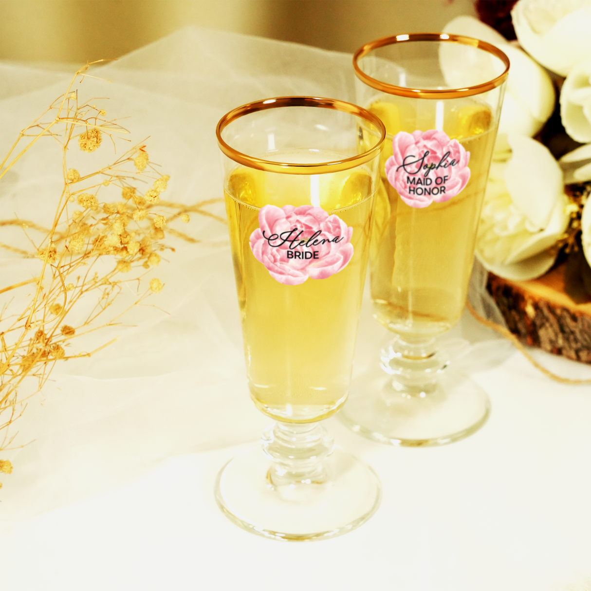Bridesmaid Proposal Personalized Champagne Glass, Bridal Party Gift, Bridesmaid Gift, Custom Party Favors, Champagne Flutes, Team Bride Gift