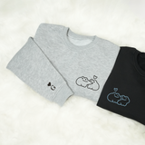 Matching Frog Couple Sweatshirt: Custom Embroidered Crewneck with Initials, Cute Anniversary Gift