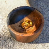 Personalized Engagement Ring Dish: Epoxy Wooden Jewelry Tray for Wedding or Ceremony