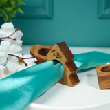 Custom Walnut Wooden Napkin Rings: Personalized  Minimalist Rustic Table Decor