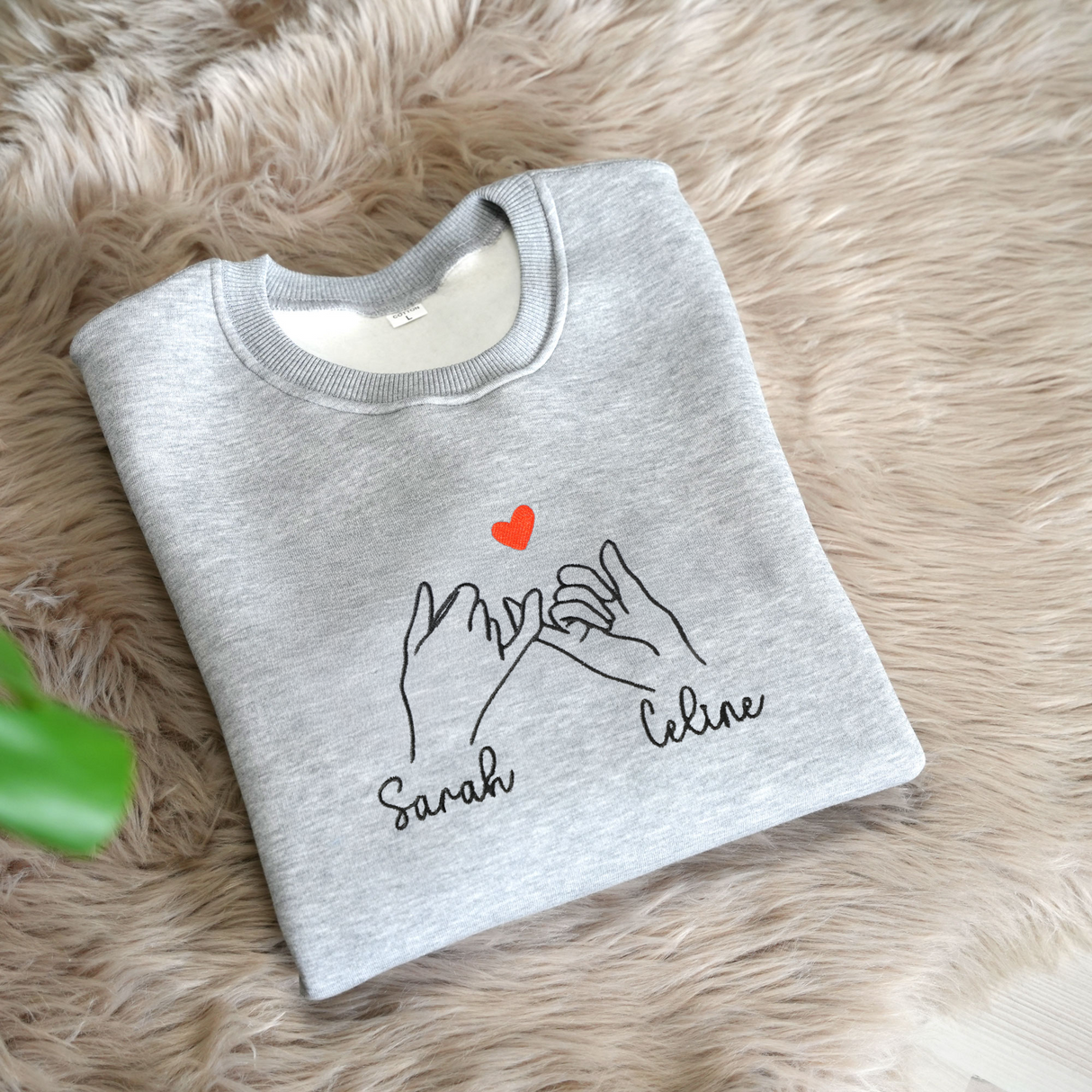 Custom Embroidered Besties Hoodie with Names: Pinky Promise Design, Matching Best Friend Outfits