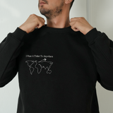 Adventure Awaits Embroidered Sweatshirt: Custom Initial on Sleeve, Christmas Gift for Travelers