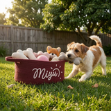 Personalized Pet Storage Basket: Custom Name Dog or Cat Toy Organizer