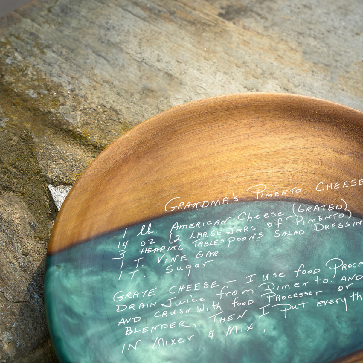 Custom Handwritten Recipe Resin Epoxy Platter: Personalized Family Heirloom Gift
