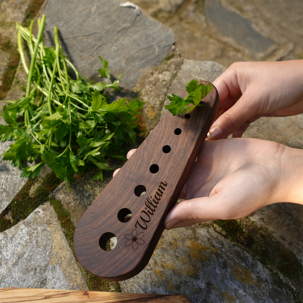 Custom Grandma Garden Wooden Herb Stripper: Engraved Gardener Gift for Grandma
