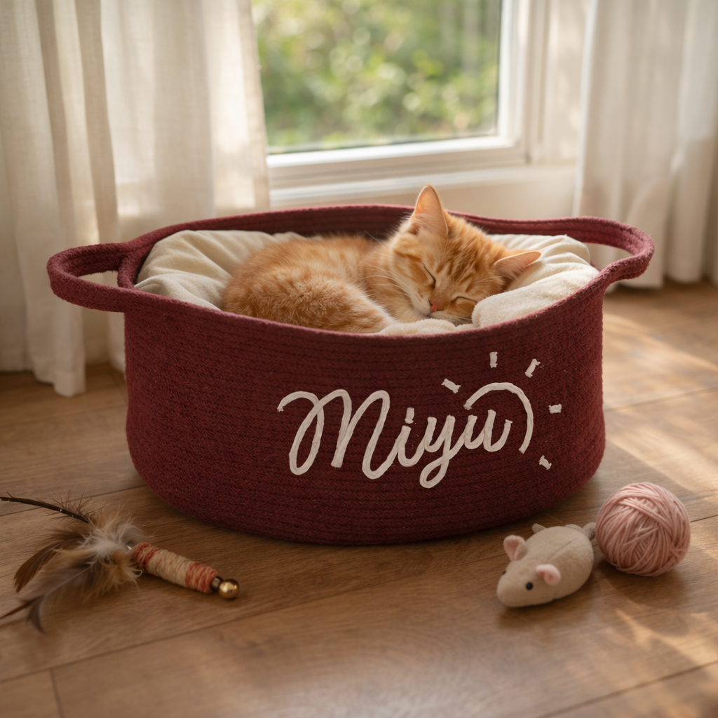 Personalized Toy Basket: Custom Name Pet Gift Storage Basket