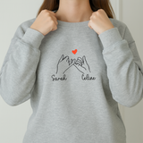 Custom Embroidered Besties Hoodie with Names: Pinky Promise Design, Matching Best Friend Outfits