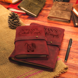 Personalized Leather Cocktail Recipe Journal: Mixology Notebook with Engraved Name