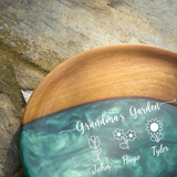 Custom Birth Month Flower Grandma’s Garde Wooden Plate: Mom Christmas Gift