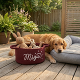 Personalized Pet Storage Basket: Custom Name Dog or Cat Toy Organizer