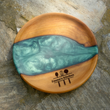 Wood and Epoxy Personalized Kitchen Platter: Custom Engraved Rustic Tray for Serving