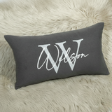 Couple Name Monogram Embroidered Polar Fleece Pillow: Christmas Gifts for Newlywed