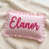 Personalized Name Ruffle Pillow Cover: Custom Name Cushion Baby Nursery Decor