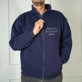 Adventure Awaits Embroidered Sweatshirt: Custom Initial on Sleeve, Christmas Gift for Travelers