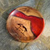 Personalized Walnut Epoxy Wedding Plate: Engraved Decorative Tray with Names & Date