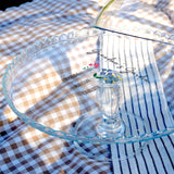 Grandma’s Garden Glass Cake Stand: Personalized Cake Dome, Clear Glass Platter for Family Kitchen