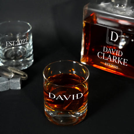 a couple of glasses sitting next to each other