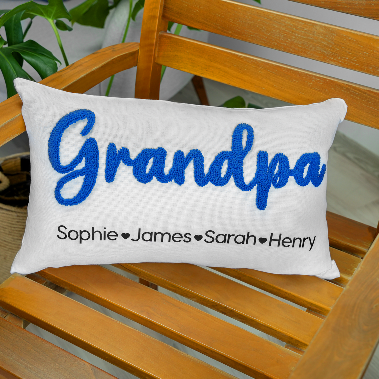 a pillow that says grandpaa on it