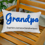 a pillow that says grandpaa on it