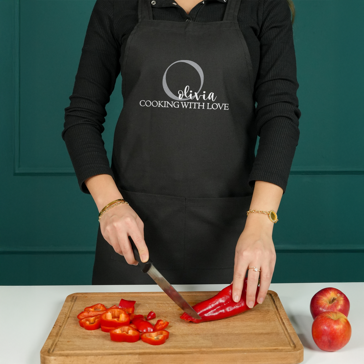 Personalized Japanese Cotton Apron: Cross Back Smock Dress Style with Pockets