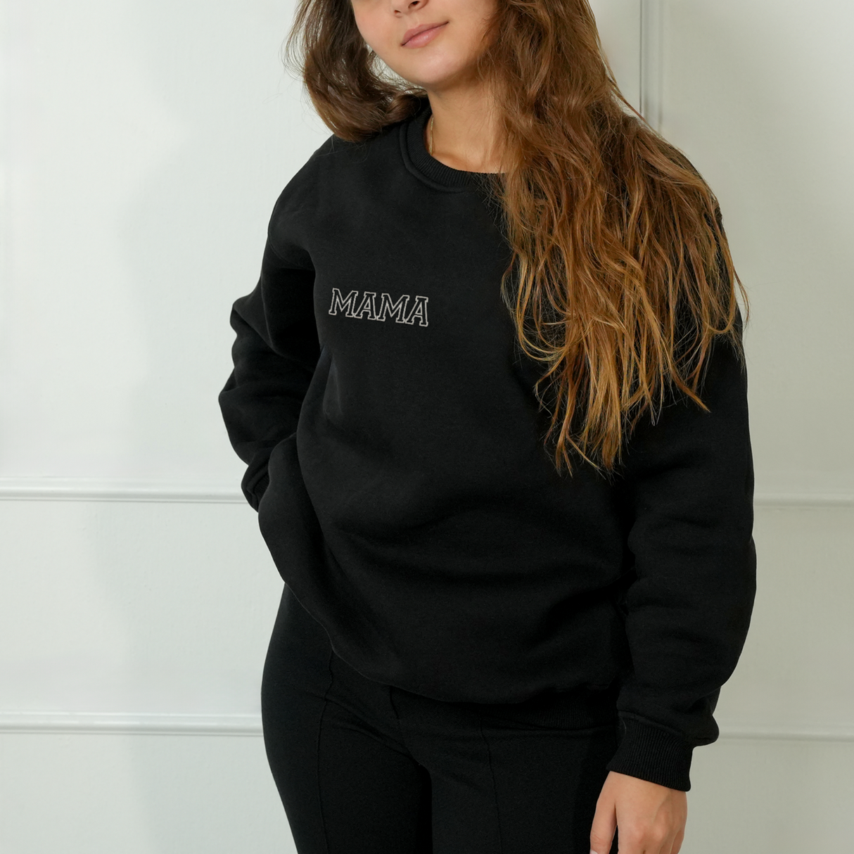 Personalized Embroidered Mama Sweatshirt: Pregnancy Announcement, New Grandma Gift