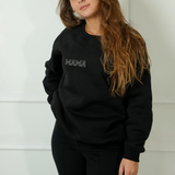 Personalized Mom & Dad Embroidered Sweatshirt with Kids Names On Sleeve: Matching Parents Outfit