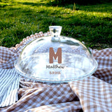 Personalized Gender Reveal Cake Stand: Glass Dome Dessert Display for Baby Shower, Boy or Girl Party