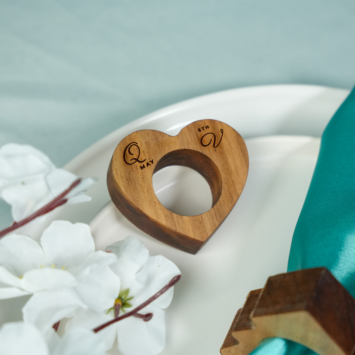 Custom Walnut Wooden Napkin Rings: Personalized  Minimalist Rustic Table Decor