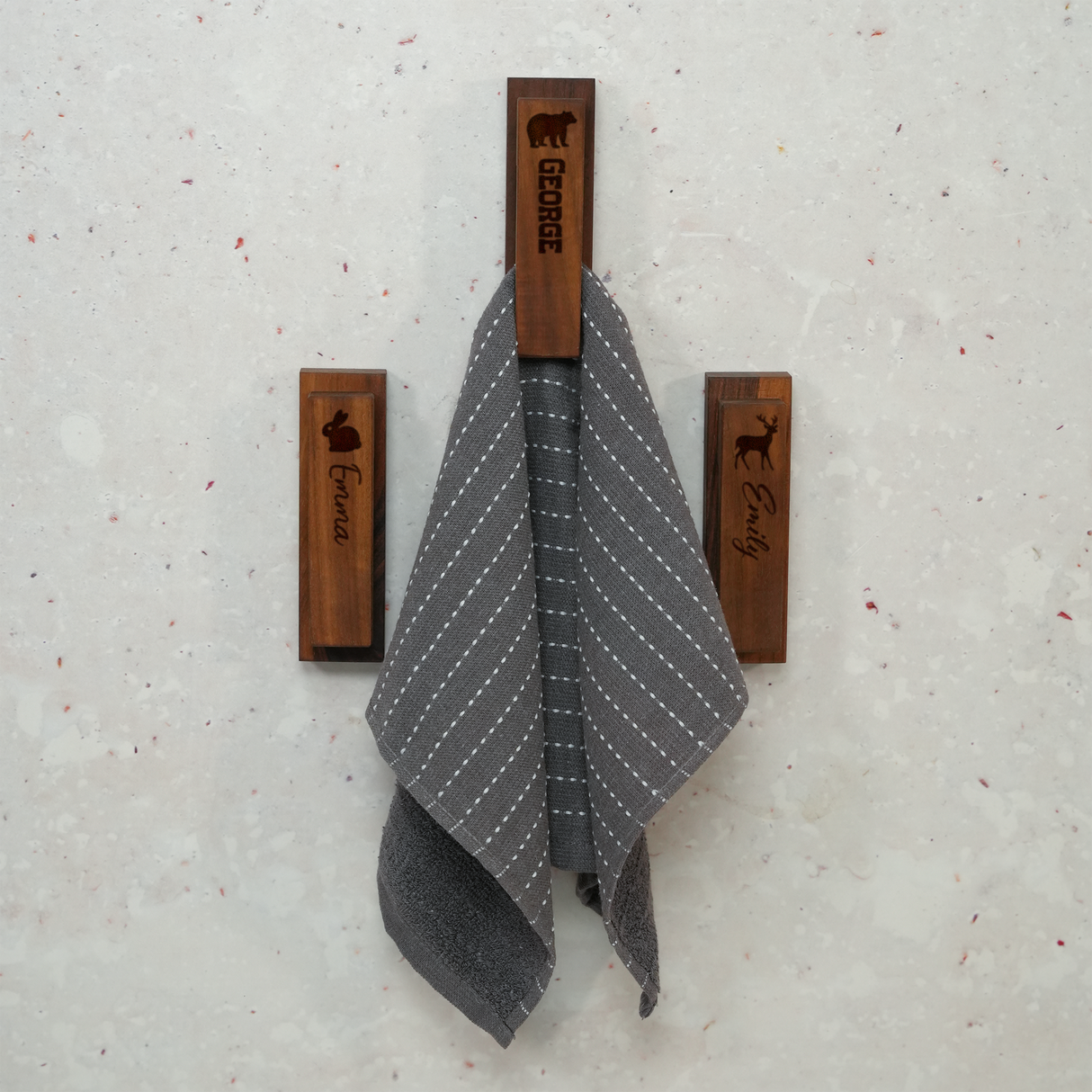 Wooden Wall Hooks for Kids Room: Custom Engraved Baby Name Hanger, Nursery Wall Decor