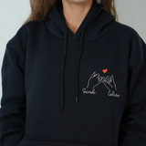 Custom Embroidered Besties Hoodie with Names: Pinky Promise Design, Matching Best Friend Outfits