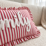 Personalized Name Ruffle Pillow Cover: Custom Name Cushion Baby Nursery Decor