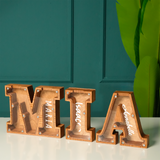 Personalized Wooden Kids Letter Piggy Bank: Custom Name Gifts for Boys