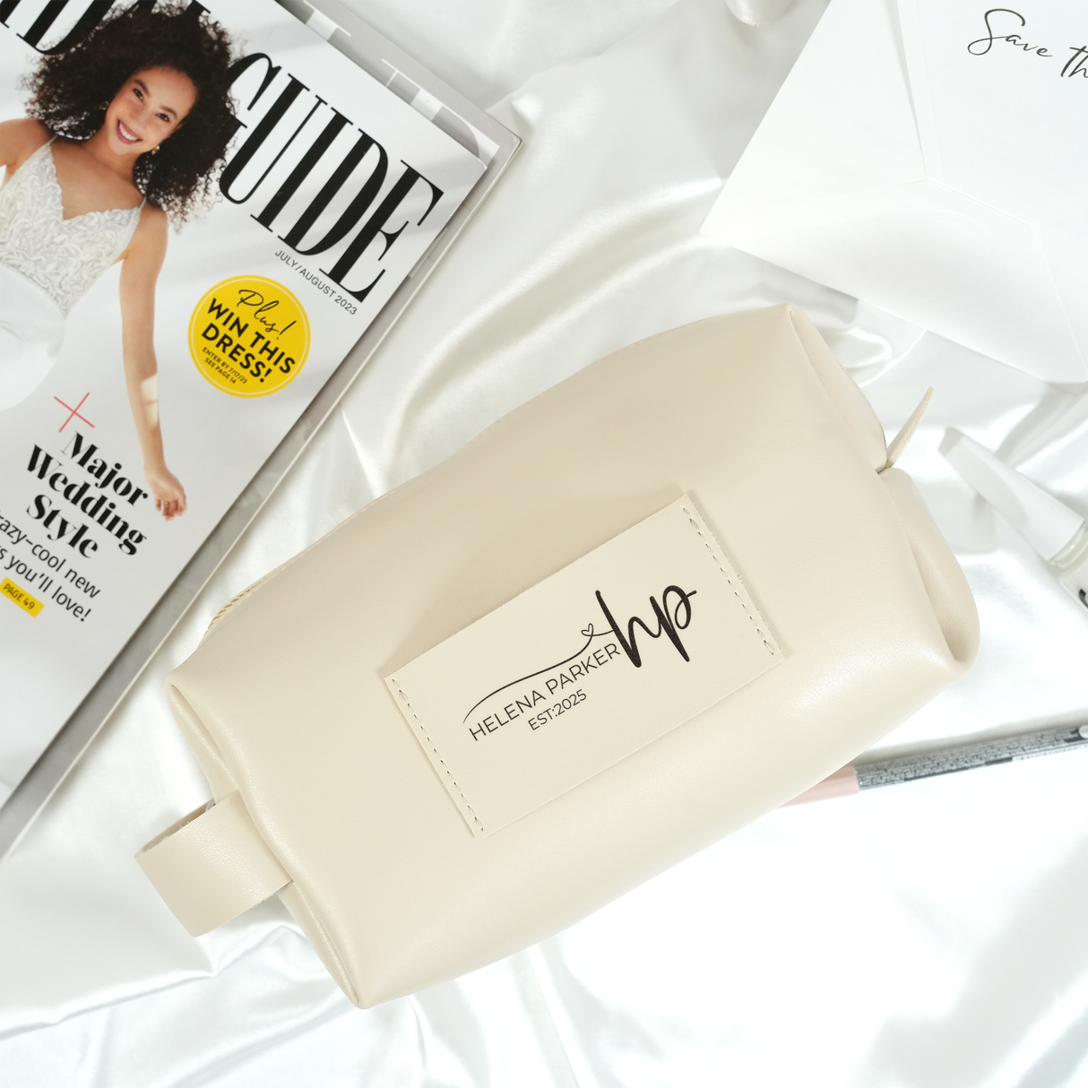 Makeup Bag Personalized Gift for Her, Custom Travel Cosmetic Pouch, Women Toiletry Bag, Girlfriend Birthday Gift, Mom Gift, Bridesmaid Gift